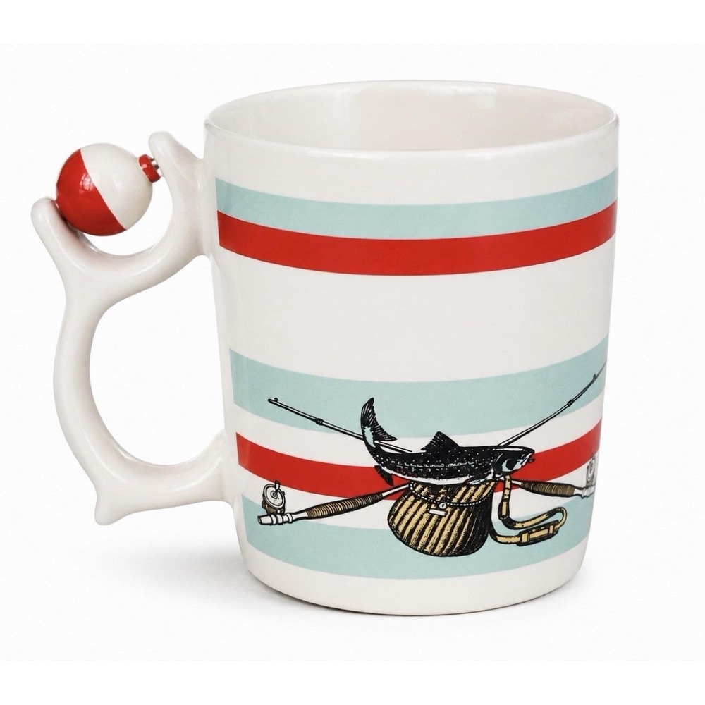 Vintage Spinners fishing coffee mug - Bobber Handle - Fisherman's Gift - Fathers